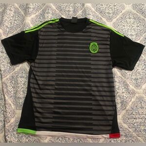 Men's Federacion Mexicana De Futbol Jersey Shirt Black / Gray Green XLarge Lada